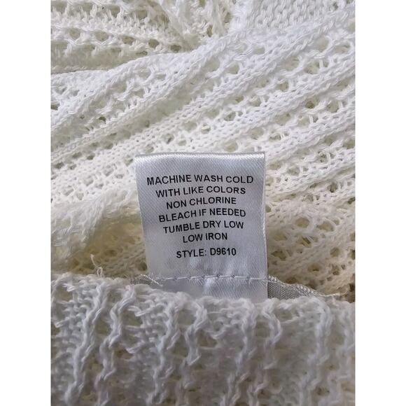 Womens Size Large Open Knit Dolman Sleeve Fairy Lightweight Made in USA Sweater - Picture 8 of 8